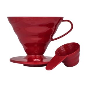 Drip do kawy - plastikowy Hario V60 - 01 lub 02 - Czerwony