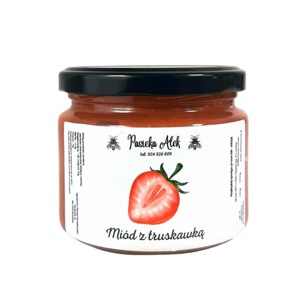 Miód z polskiej pasieki z truskawkami